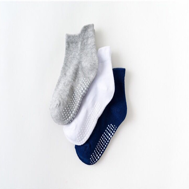 Non Slip Socks Combed Cotton set of 6 Pairs for Infant, Toddler, Kids, Anti Skid Socks 6M-5 Years size Boys